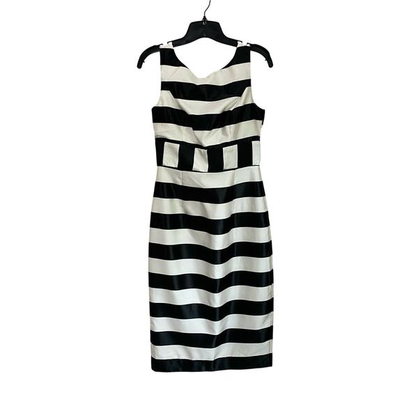 ASOS Dresses & Skirts - ASOS Black And Ivory Striped Posh Pencil Dress Size 6 NWT